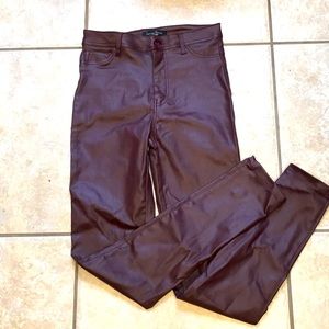 Trendy faux leather pants